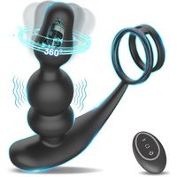 360° Rotating Prostate Massager With Dual Cock Rings