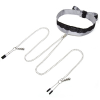 Play Nice Satin and Lace Collar and Nipple Clamps
