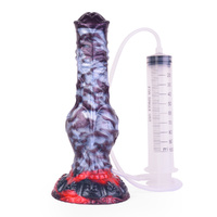 8.5" Knotted Squirting Demon Cock
