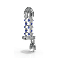 3.9" Ribbed Glass Dildo