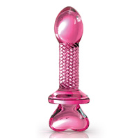 4" Love Heart Glass Butt Plug