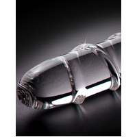 7.5" Ribbed Glass Dildo