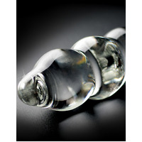 7" Ribbed Glass Dildo