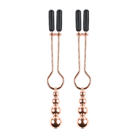 Selopa BEADED NIPPLE CLAMPS - Rose Gold Rose Gold Nipple Clamps - Set of 2
