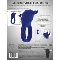 Zero Tolerance ADJUSTABLE FUN RING Blue USB Rechargeable Cock Ring with Wireless Remote
