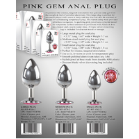 2" Pink Gem Small Metal Butt Plug