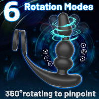 360° Rotating Prostate Massager With Dual Cock Rings