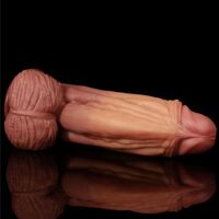 10" Fat Silicone Cock + Balls
