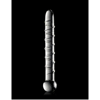 7.5" Ribbed Glass Dildo