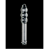 7" Ribbed Glass Dildo
