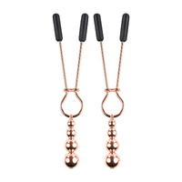 Selopa BEADED NIPPLE CLAMPS - Rose Gold Rose Gold Nipple Clamps - Set of 2