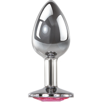 2" Pink Gem Small Metal Butt Plug