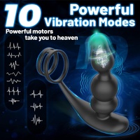 360° Rotating Prostate Massager With Dual Cock Rings