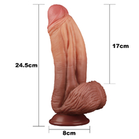 10" Fat Silicone Cock + Balls