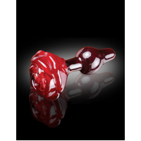 2.4" Rose Glass Butt Plug