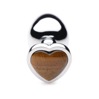 Gemstones Tiger's Eye Heart Large Anal Plug