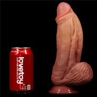 10" Fat Silicone Cock + Balls