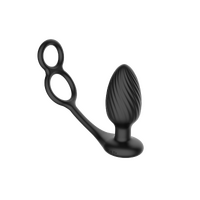 Tornado Cock And Ball Ring Rotating And Vibrating Butt Plug With Remote Control And Cock And Ball Ring