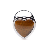 Gemstones Tiger's Eye Heart Large Anal Plug