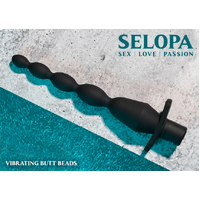 Selopa VIBRATING BUTT BEADS Black 22 cm USB Rechargeable Vibrating Anal Beads