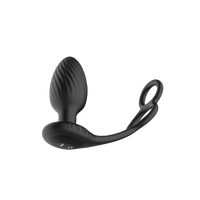 Tornado Cock And Ball Ring Rotating And Vibrating Butt Plug With Remote Control And Cock And Ball Ring