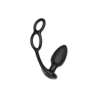 Tornado Cock And Ball Ring Rotating And Vibrating Butt Plug With Remote Control And Cock And Ball Ring