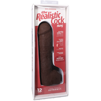 The Realistic Cock - Hung With Removable Vac-U-Lock Suction Cup - ULTRASKYN - 12 Inch (with balls) Chocolate