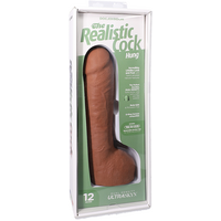 The Realistic Cock -  Hung With Removable Vac-U-Lock Suction Cup - ULTRASKYN - 12 Inch (with balls) Caramel