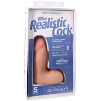 The Realistic Cock - With Removable Vac-U-Lock Suction Cup - ULTRASKYN - 5 Inch (with balls) Vanilla