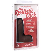 The Realistic Cock - With Removable Vac-U-Lock Suction Cup - ULTRASKYN - 5 Inch (with balls) Chocolate