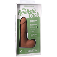 The Realistic Cock - With Removable Vac-U-Lock Suction Cup - ULTRASKYN - 7 Inch (with balls) Caramel