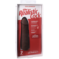The Realistic Cock - With Removable Vac-U-Lock Suction Cup - ULTRASKYN - 7 Inch Chocolate
