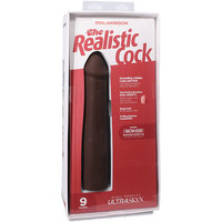 The Realistic Cock - With Removable Vac-U-Lock Suction Cup - ULTRASKYN - 9 Inch Chocolate