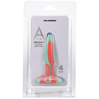 A-Play Groovy Silicone Anal Plug 4" Sunrise