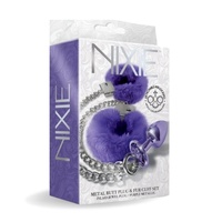Nixie Metal Butt Plug & Cuff Set Metallic