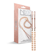 Nixie Adjustable Tweezer Clips With Pearls Rose