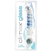 Multi Textured 4-Way Glass Dildo