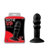 Shove Up 5" Silicone Butt Plug with Suction Cup Black