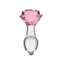 Pillow Talk Rosy Luxurious Glass Anal Plug W  Gem