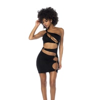 Asymmetrical Cut Out Dress/Ring Details S/M