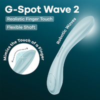 Satisfyer G-Spot Wave 2 - Ice Blue Ice Blue 23.6 cm USB Rechargeable Flicking Tip Vibrator