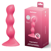 Satisfyer Triple Ball-R - Red Red Beaded Anal Plug