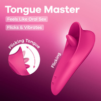 Satisfyer Tongue Master Pink 14.4 cm USB Rechargeable Flicking Clitoral Stimulator