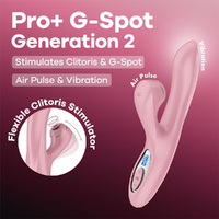 Satisfyer Pro + G-Spot - Pink Rose Pink 22 cm USB-C Rechargeable Rabbit Vibrator with Touch-Free Clitoral Stimulator