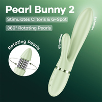 Satisfyer Pearl Bunny 2 - Light Green Light Green 21.5 cm USB-C Rechargeable Rabbit Vibrator