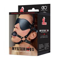 Domination Restraints Myserious Eye Mask Harness With Silicone Ball Gag
