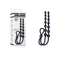 Arse Beads Adjustable Cock Ring With 8" Double Ball Beads