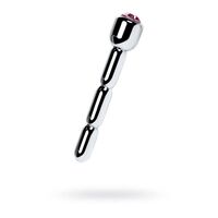 Metal Urethral Plug W Ruby Rhinestone
