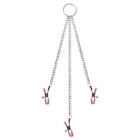 Adam & Eve Chain Me Up Kink Clamps Metal Nipple and Clitoral Chain