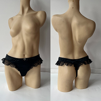 Black Silk Lace G-String  20pc Bag M